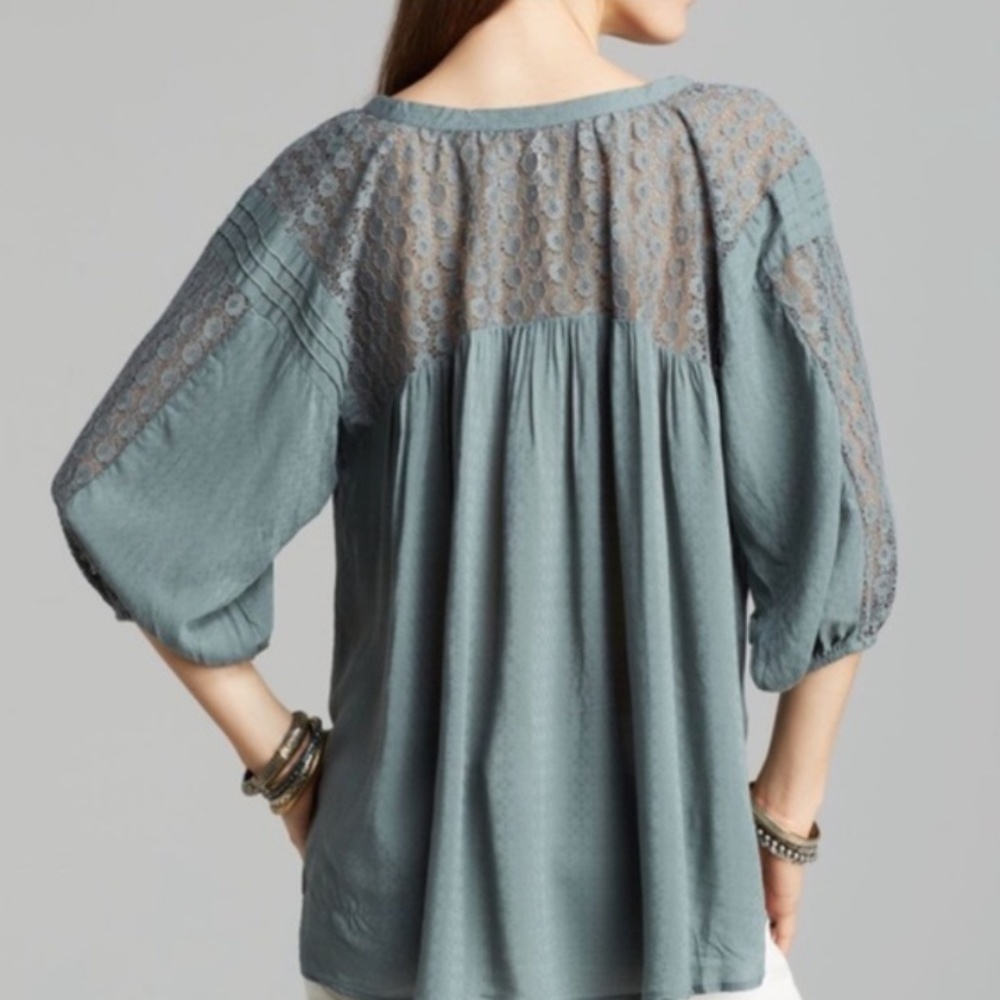 Free People Sage Green Blouse - Picture 2 of 5